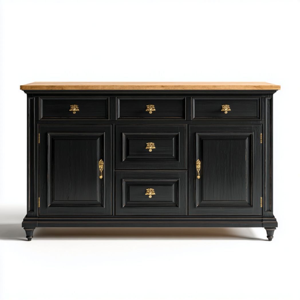 Wohnzimmerkommode aus Holz mit Schubladen und Türen-120 x 45 x 85