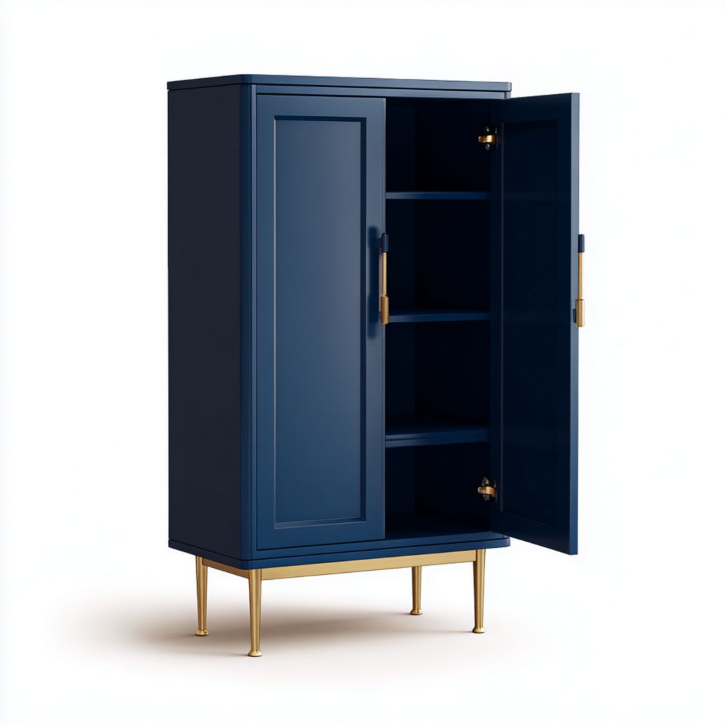 Aufbewahrungsschrank aus MDF mit Blauer Lackierung für das Wohnzimmer-80 x 40 x 150