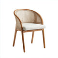 Sitzstuhl aus Rattan mit Polsterung für Wohnräume 60 x 55 x 75